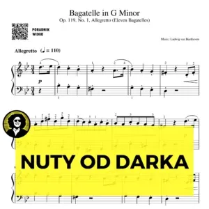 Bagatela G-moll, op. 119, nr 1, Allegretto nuty