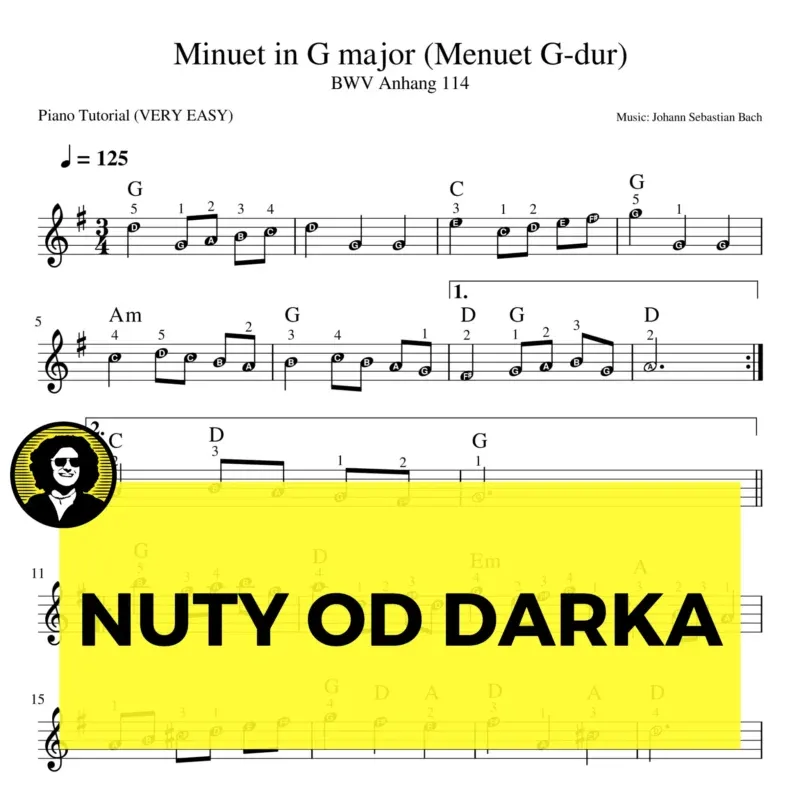 Menuet G-dur BWV Anh. 114 (Bach, Petzold) nuty