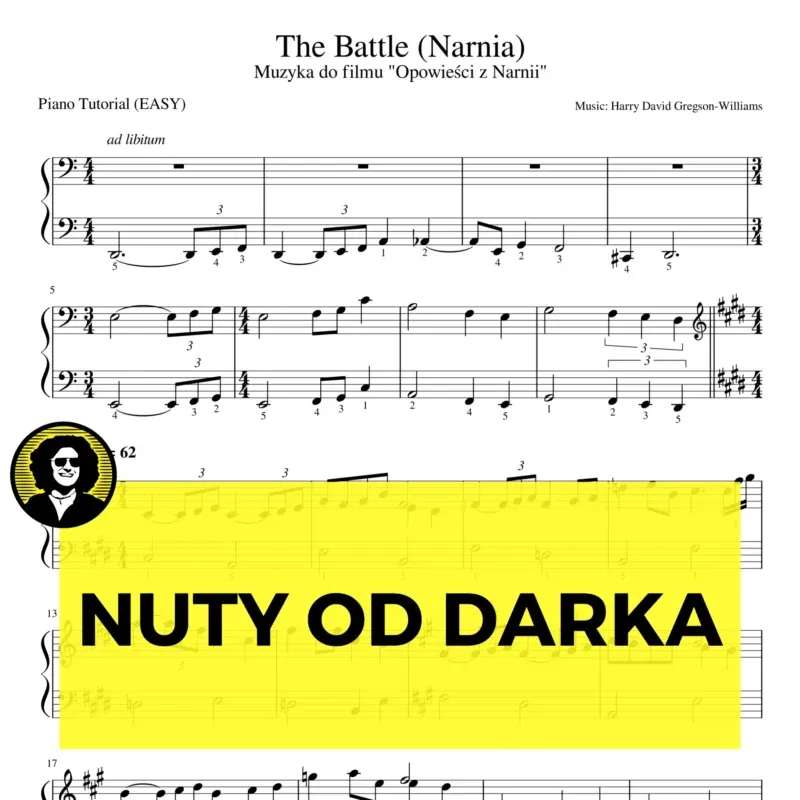 The battle opowiesci z narnii nuty pianino latwe
