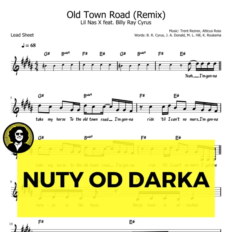 Old town road lil nax x nuty akordy