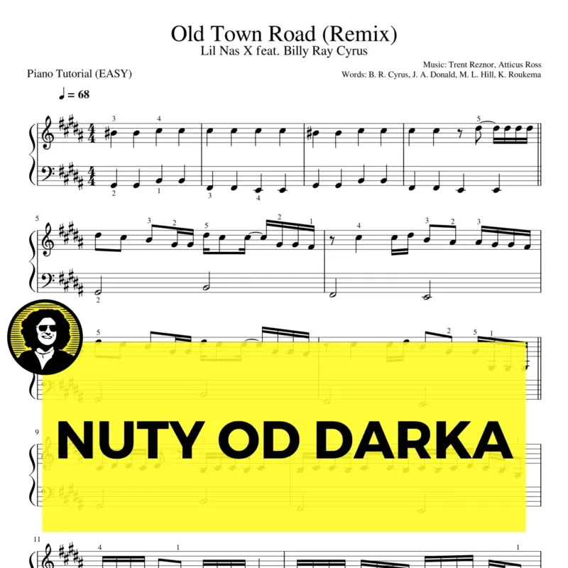 Old town road lil nax x nuty pianino latwe