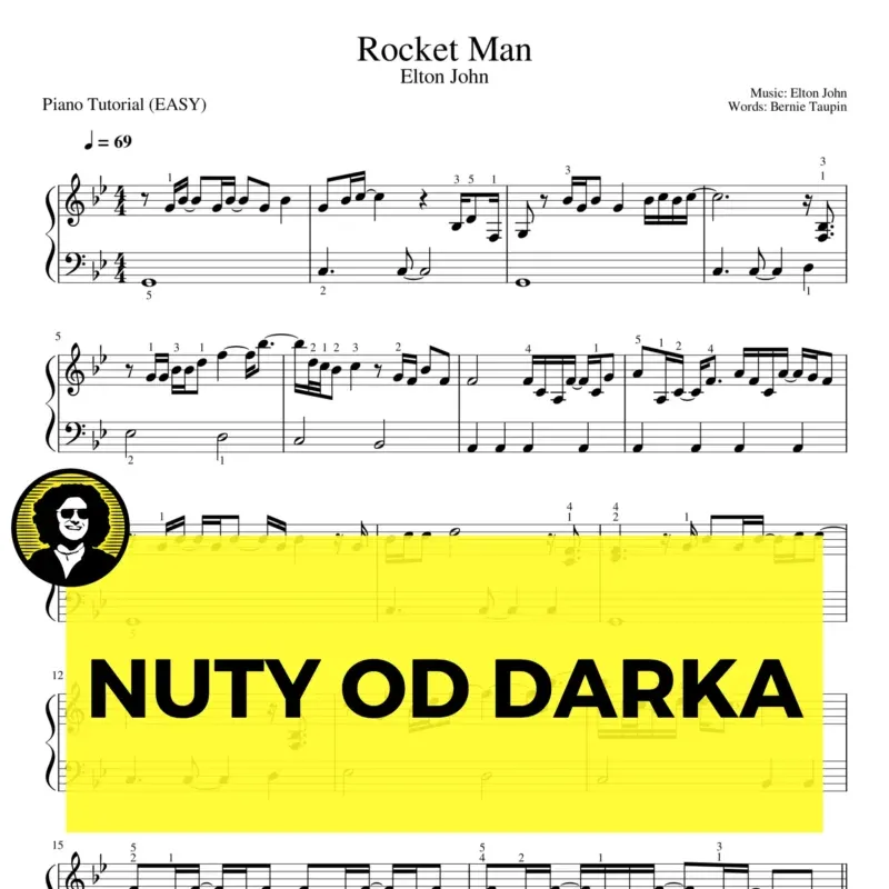Rocket man elton john nuty pianino latwe
