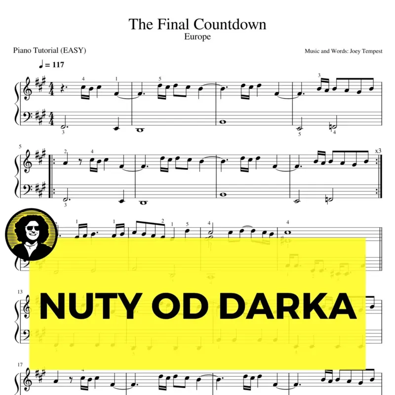 The final countdown europe nuty pianino latwe